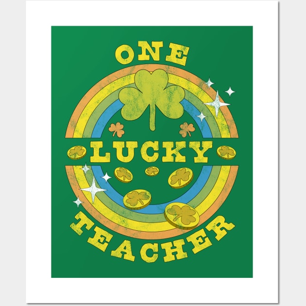 One Lucky Teacher St Patrick's Day Wall Art by OrangeMonkeyArt